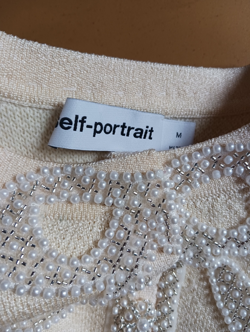 Self -Portreit Cream  Mini Dress SIze M - Picture 8 of 11